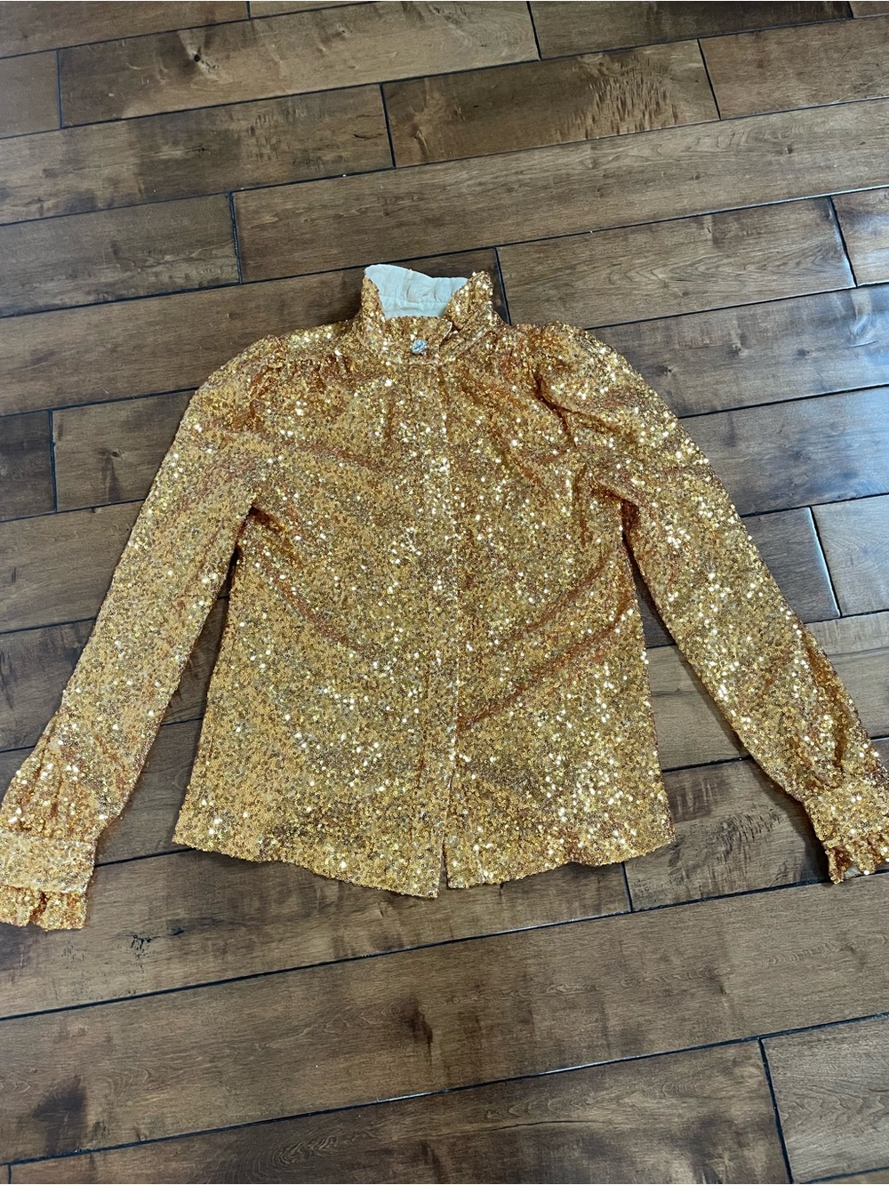 NWT Manoush Gold Sequin Blouse Size 4